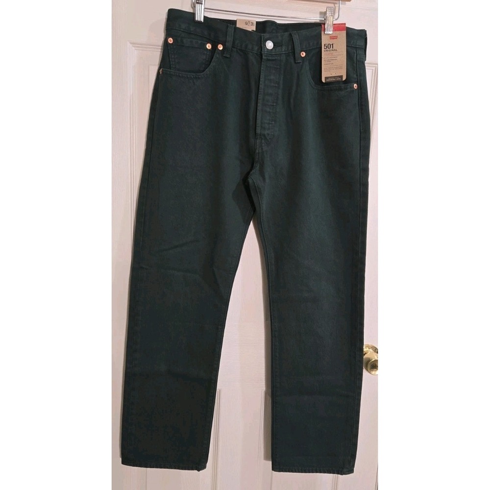 Levi's 501 Mens Jeans 33x30 Sits at Waist Relaxed Thigh Straight Leg GREEN